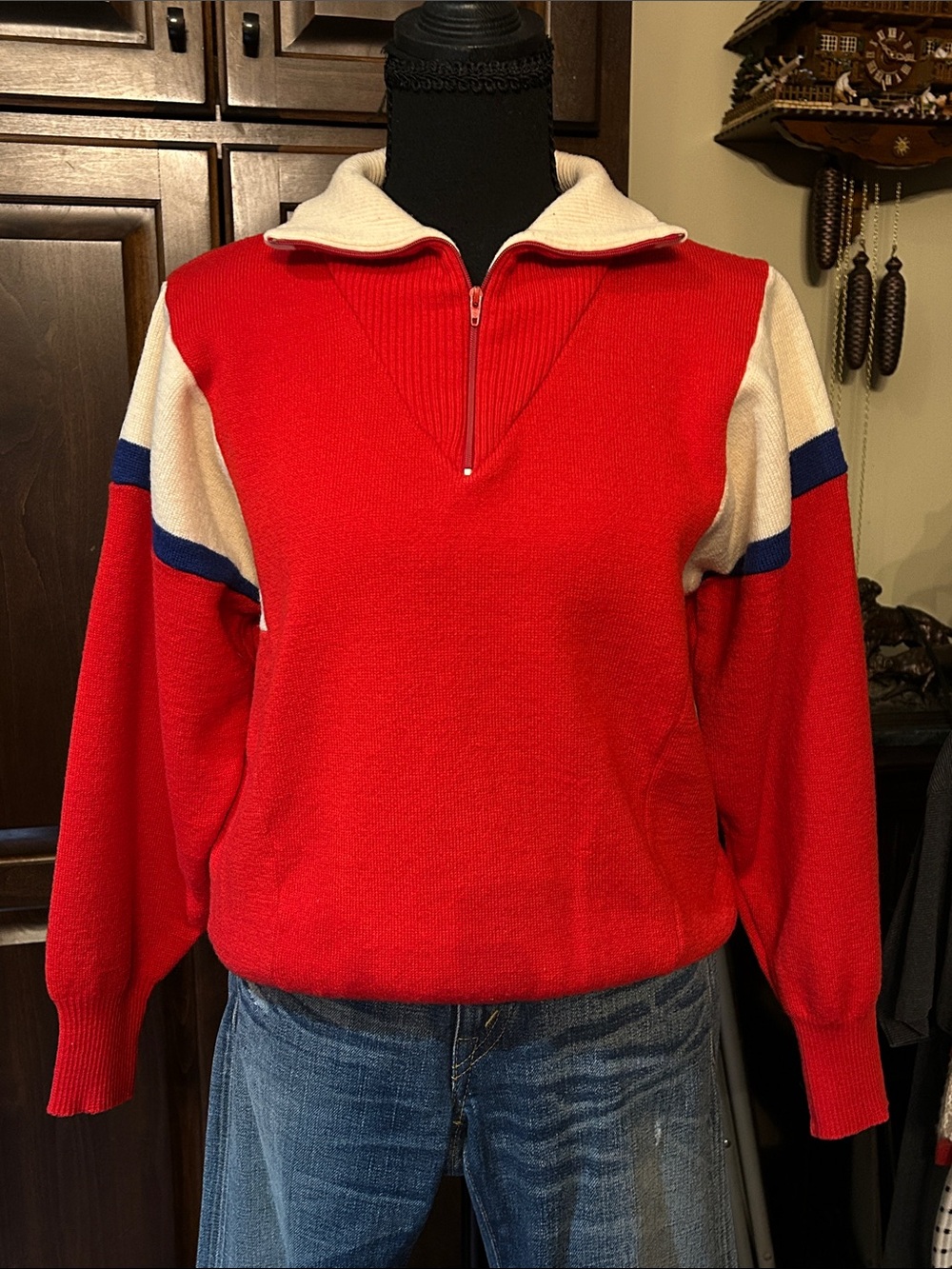 1980’s CB Sports Sz L Colorblock Apres-ski Quarter Zip - Wool